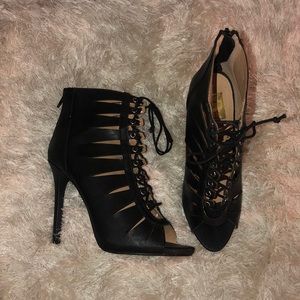 Black Laser Cut Heels